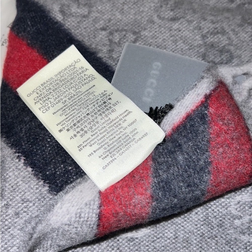 NEW Gucci authentic wool scarf unisex 570603 3G200 37 x 190 cm new with tag - Picture 12 of 12